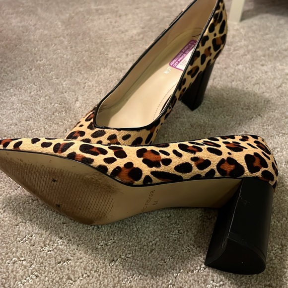 Marc Fisher faux animal hair cheetah block heeled pumps - size 6 - Picture 4 of 7